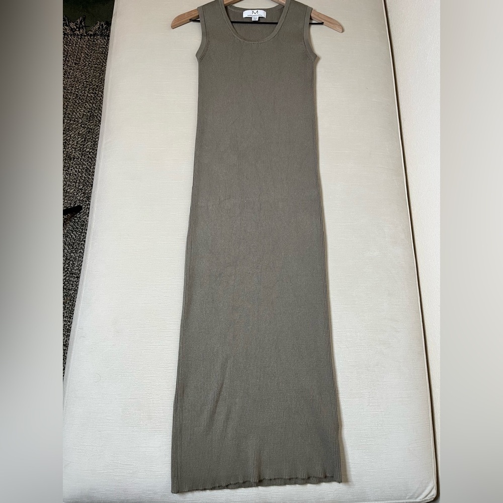 Magaschoni Ribbed Knit Maxi Dress Sleeveless Quiet Luxury Minimalist Chic